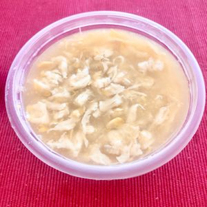 Chicken and sweetcorn soup   at Vegan Green Kitchen in Manchester