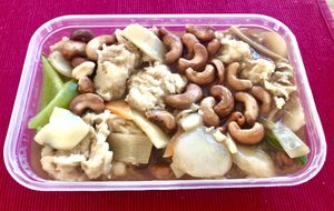 Chicken and cashews   at Vegan Green Kitchen in Manchester