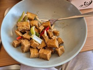 Salt and pepper tofu at Vegan Green Kitchen in Manchester