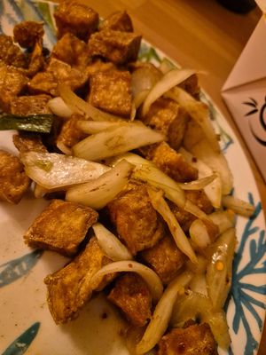 salt and pepper tofu at Vegan Green Kitchen in Manchester