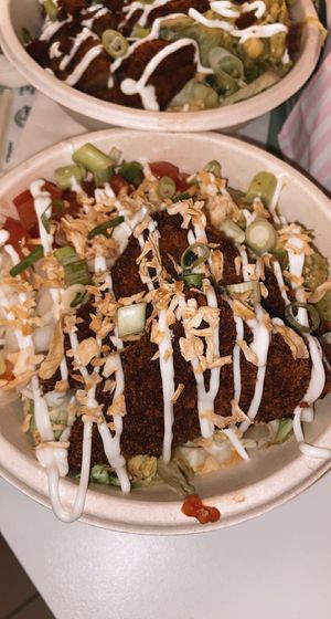 fried fish burger bowl   at Neat - Victoria in South West London