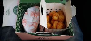 Neat burger and tater tots at Neat - Victoria in South West London