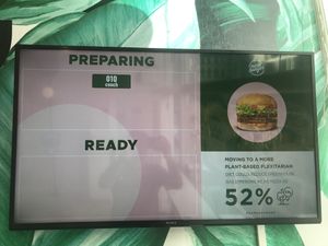 Digital order screen  at Neat - Victoria in South West London