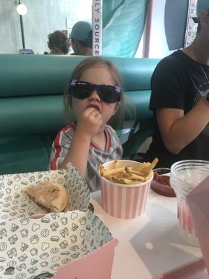 Eva~Greene loving her food!  at Neat - Victoria in South West London