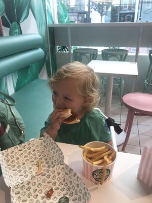 Milo getting stuck in   at Neat - Victoria in South West London
