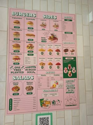 The menu at Neat - Victoria in South West London