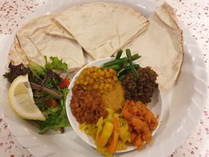 Combo plate w/pita $20.00: delicious and fresh at Ras Dashen in Footscray