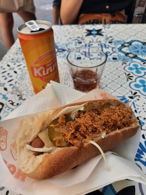 Vegan hot dog at De Bono Coffee Shop in Valletta