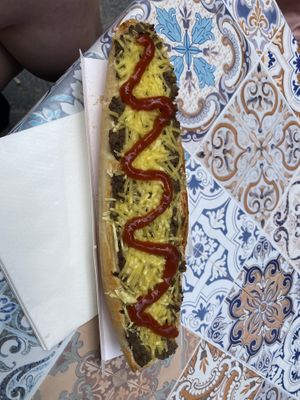 Vegan Zapiekanka (sautéed mushrooms and cheese)  at De Bono Coffee Shop in Valletta