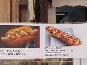 Part of the menu at De Bono Coffee Shop in Valletta