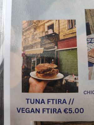 Menu at De Bono Coffee Shop in Valletta