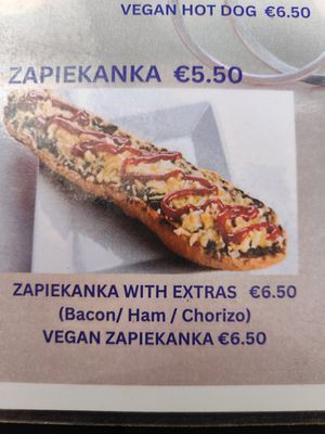 Menu at De Bono Coffee Shop in Valletta