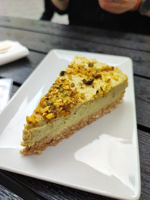 Pistachio cake at De Bono Coffee Shop in Valletta