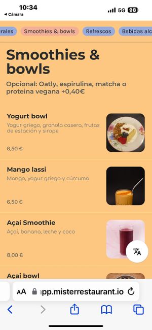 Menú  at LUWAK in Gran Canaria