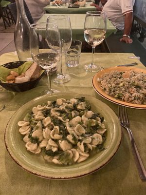 Orecchiette with turnip tops - huge portion size   at Bio 72 in Bari