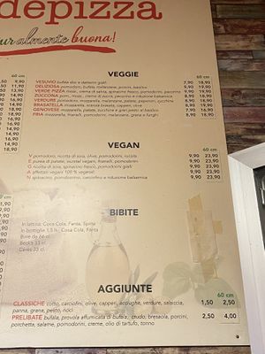 Menù 2024  at Verdepizza in Bologna