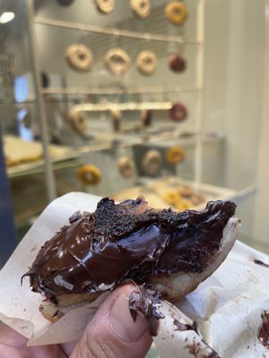 Uffff chocolate donut  at Areca Bakery in Barcelona