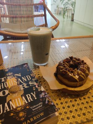 My reading spot at Areca Bakery in Barcelona