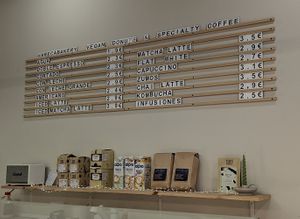 Hot drinks at Areca Bakery in Barcelona