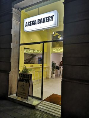 Outside at Areca Bakery in Barcelona