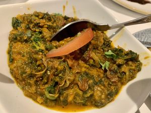 Spinach curry at Mount Everest  in Aberdeen