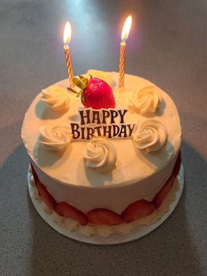 Vanilla Cake (added the strawberries myself) at Keepin it Vegan  in Ottawa