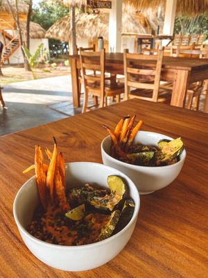 Quinoa bowl, served with lentils and roasted veggies at Still Salty Escape in El Viejo