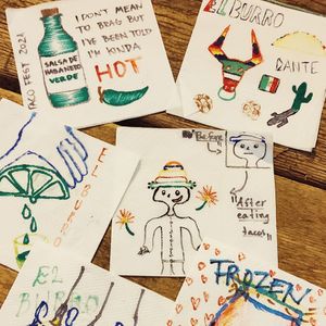 Napkin art! at El Burro Tacos y Tequila in Athens