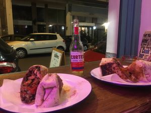 Burrito de verduras at El Burro Tacos y Tequila in Athens