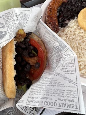 Vegan arepa  at Q'Arepas in Tenerife