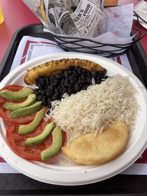 Vegetarian/vegan plate  at Q'Arepas in Tenerife