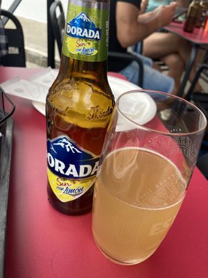 Canarian beer   at Q'Arepas in Tenerife