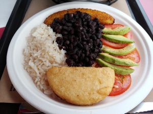 Vegan plate at Q'Arepas in Tenerife