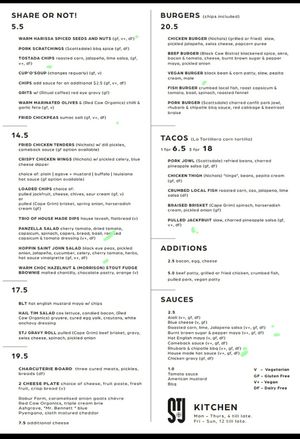 Current vegan menu options at Saint John Craft Beer Bar in Launceston