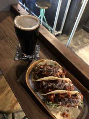 vegan bean tacos  at Saint John Craft Beer Bar in Launceston
