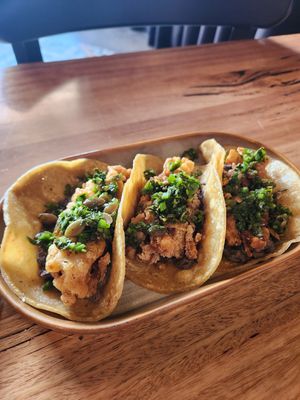 Enoki tacos at Saint John Craft Beer Bar in Launceston