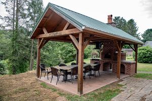 Outdoor Pizza oven at Elk River Hotel & Cafe by GlampOut Resorts in Sutton