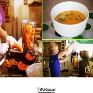 Chef Daniela making soup. at Mi Vida Cafe in Miami