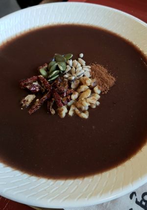 Danpatjuk - close-up of toppings at Yeonhui Danpotjuk in Seoul