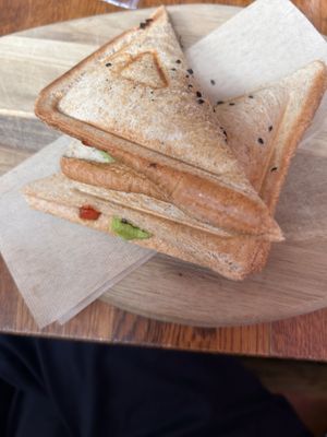 Vegan toastie. Avocado and grilled veggies   at Melbourne Coffee in Osaka