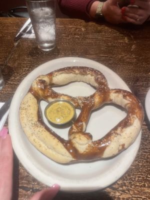 Pretzel with mustardd  at Hearth & Tap Co in Montvale