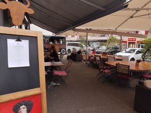 Outdoor seating at Mooi in Liestal