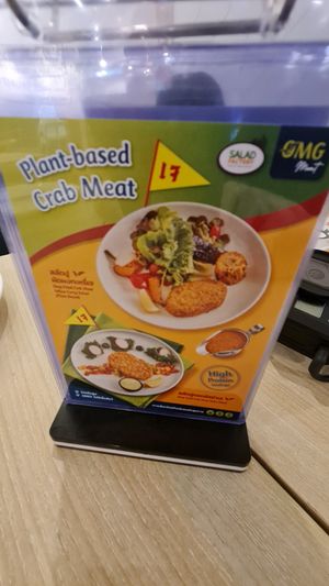 Plant based crab meat at Salad Factory in Bangkok