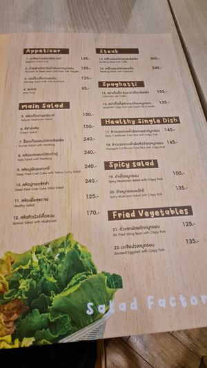Plant based menu at Salad Factory in Bangkok