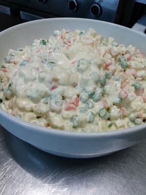 Insalata russa with vegan maio at Osteria di Filia in Castellamonte