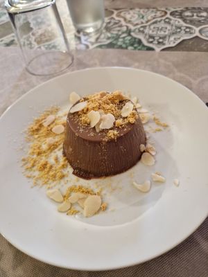 Vegan bonet at Osteria di Filia in Castellamonte