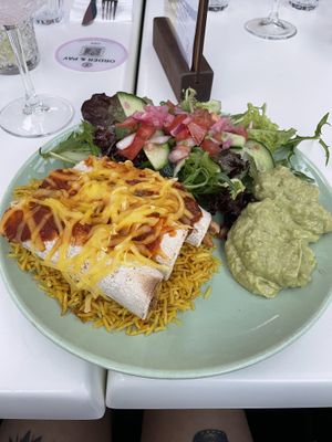 Gluten free vegan enchiladas  at Chimichangas in Bulli