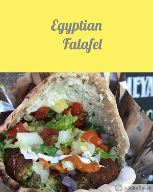 Vegan fava bean falafel sandwich  #Veganuary at Ta'ameya & Baladi in Kamuela