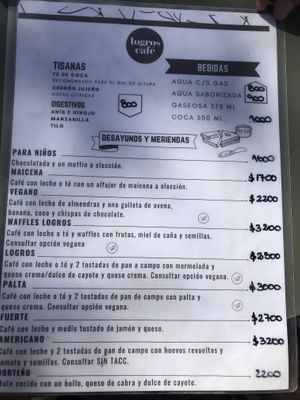 carta  at Logros Café in Jujuy