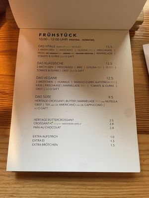 Menu  at Café NiMo in Leipzig